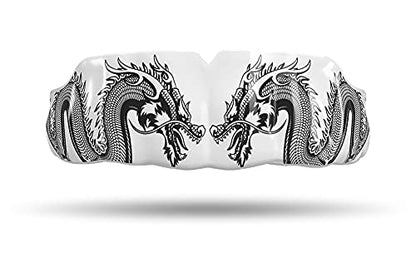 Impact Mouthguard Boxing, MMA, Muay Thai Sports Mouthguards for Youth Adults, Professional Custom-Fit, Dragon White - color: Dragon White
