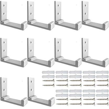 Folding Coat Hooks, 10Pcs Wall Hooks for Hanging Coat Towel Hooks Hardware Heavy Duty Aluminum Alloy Headphone Holder Hooks No Rust Wall Mounted with Screws for Bags Fitness Equipment (10Pcs-Silvery) - color: 10Pcs-Silvery