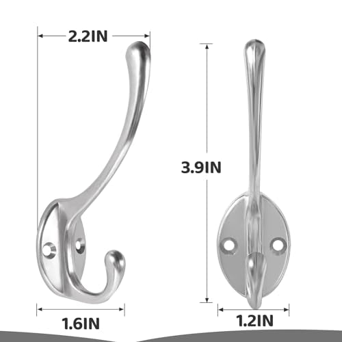Wall Hooks for Hanging, 25-Pack Heavy Duty Metal Coat Hooks, for Living Room, Bathroom, Kitchen, Bedroom for Towel, Hat, Key, Closet, Bag (Silver) - color: 25pack-Silver