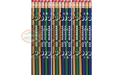 100 Pcs Eid Mubarak Pencils Ramadan Gifts Ramadan Silicone Bracelets Eid Mubarak Party Decorations Gifts for Muslims Ramadan Favors Ramadan Decor (Eid Pencils) - style: Eid Pencils