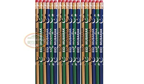 Eid Pencils[48 Pack] Eid Mubarak Favor Happy Eid Customized Party Favors Eid decor Arabic Novelty Muslim Gifts Wholesale (Eid) - style: Eid
