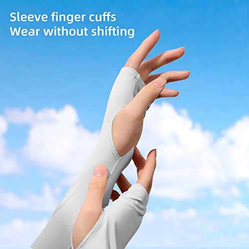 JEONEKID Cooling Shawl Arm Sleeves with Finger Holes for Women Anti-UV Protection, Sun Protection Cooler Shrug for Golf - color: Black