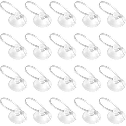 FEBSNOW Aquarium Suction Cups, Fish Tank Suction Cups Aquarium Suction Cup Clip Suction Hooks with 30 PCS Adjustable Cable Ties for Plants, Planter, Binding Moss Shrimp Nest (20)
