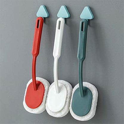 Toilet Brush Strong Decontamination Bath Brush Long Handle Durable Sponge Tiles Brush Toilet Fish Tank Cleaning Brush Household Clean Tools Bathroom Toilet Brush Holder ( Color : A , Size : One size )