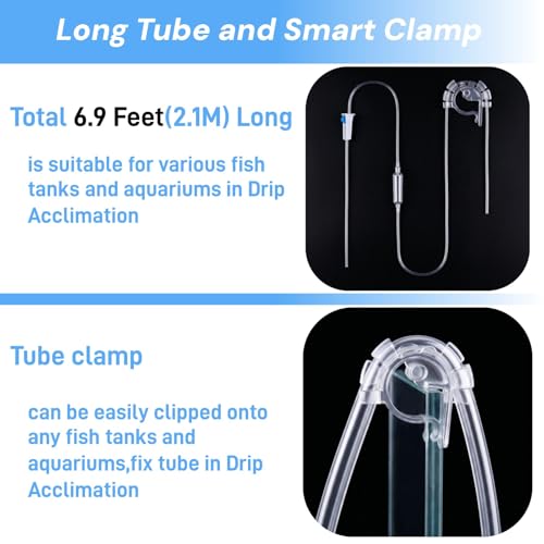 Drip Acclimation Kit for Saltwater and Freshwater Aquariums,Fish Tanks,Adjustable Slow Drip System for Shrimp,Marine Fish,Coral,Plants - size: 1 SET