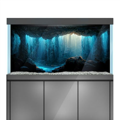 Aquarium Background Stickers - Cave Underwater Rock- Fish Tank Reptile Terrarium Decor Poster (75 x 50 cm / (29.5 x 19.6 inches)) - size: 75 x 50 cm / (29.5 x 19.6 inches)