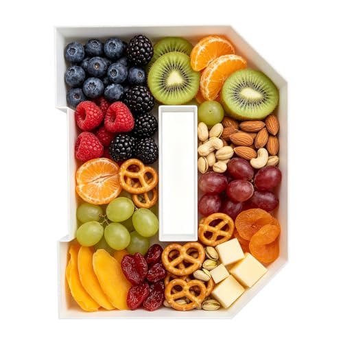 10 Inch Plastic Fillable Letter for Charcuterie, Party Table Centerpiece, Waterproof (D Style) - style: D Style