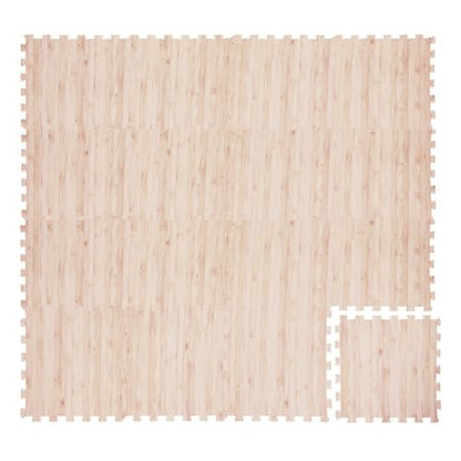 Giantex Wood Grain Floor Tiles Foam Mat, 16 PCS EVA Foam Puzzle Mats, 20'' x 20'' Interlocking Exercise Mat, Floor Padding for Furniture, Living Room, Bedroom, Gym, Home Office, Basement, Light Oak - size: 42 sq. ft. (16 pcs)