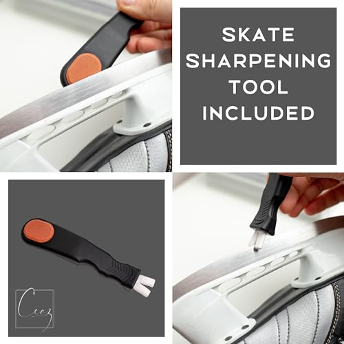 Ceaz Hockey Gear Drying Rack - Metal Tree Dryer Stand for Hockey Equipment - Organizer to Dry and Store Sports Gear - Includes Skate Sharpening Tool and 6 Hanging Clips