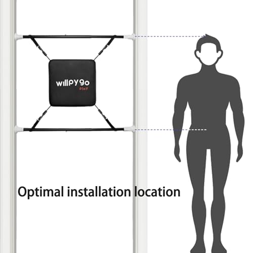 Doorway Punching Bag Mini Portable Boxing Bag Apartment Friendly Workouts Aerobic Exercise Stress Relief Boxing accessories Speed Bag Stand Sports Fitness Workout Equipment 28"-36" Size Black