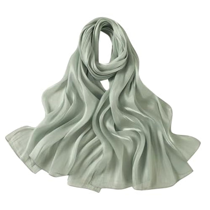 SUNDSGT Hijab Scarf for Women Silk Feeling Hijabs for Women Muslim Lightweight - color: Avocado