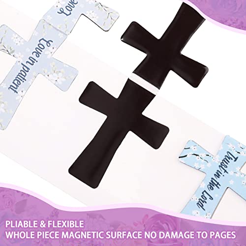 48 Pcs Magnetic Cross Bookmarks Bulk Church Gifts Christian Gifts for Women Bulk Christian Bookmarks Bible Verse Magnetic Page Clips for Women Christmas School Bible Study Group(Floral Style) - style: Floral Style
