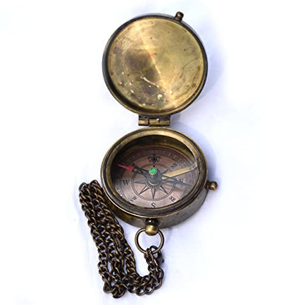 Be Strong and Courageous (Joshua 1:9) Brass Compass with wooden Box-Engraved Scripture Prayer Compass Religious Gift for Men & Women - Baptism, Confirmation, Communion Compass for Boys Graduation Gift - style: #4 God Compass (Joshua 1:9)