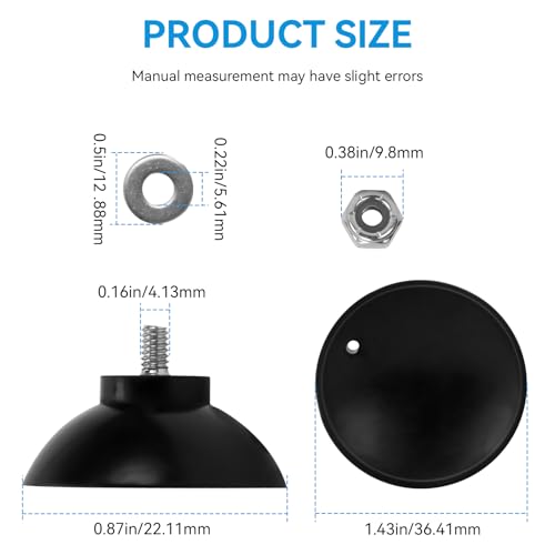 Reacher Grabber Tool Replacement Rubber Suction Cups, Outdoor Grabber Cups Compatible with Arcmate EZ Reacher Tool, Grabber Gripper Tips Part for Repair, Rubber Cups with Locknuts, 6 Cups