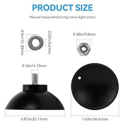 Reacher Grabber Tool Replacement Rubber Suction Cups, Outdoor Grabber Cups Compatible with Arcmate EZ Reacher Tool, Grabber Gripper Tips Part for Repair, Rubber Cups with Locknuts, 6 Cups