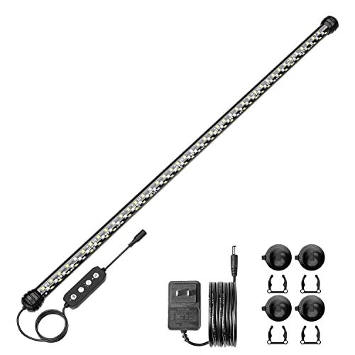 SEAOURA Submersible Led Aquarium Light for Fish Tank with Timer, 27 Inch | Waterproof Fish Tank Light for Plants, Auto On/Off, 3 Lighting Modes-Full Spectrum, Daylight, Moonlight, 10 Brightness, 14W - size: 26.8 in for 28-52inch tank