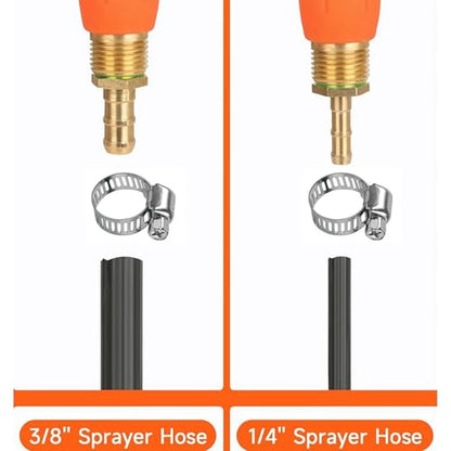 All Metal 44 Inches Replacement Sprayer Wand, 1/4" & 3/8" Brass Barb Sprayer Wand Replacement Built-in Shut Valve Stainless Steel Sprayer Wand. (All Metal Sprayer Wand) - style: All Metal Sprayer Wand