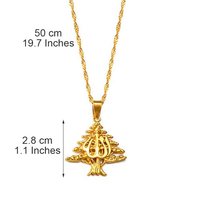 Liban Pendants Necklaces Lebanese Cedar Jewelry Lebanon Map Eastern Rite Church Maronite Cross Allah Symbol - color: Gold Color 2