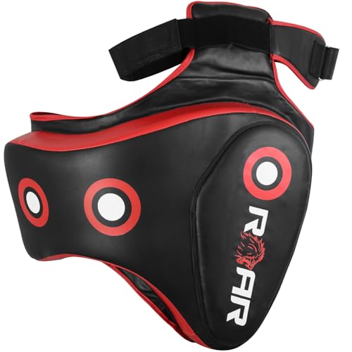 ROAR-INT MMA Thigh Pad Kickboxing Muay Thai Pads Boxing Leg Guard MMA, Punching, Taekwondo, Martial Arts Training Kick Leg Protector Guard - color: Red-Black, size: Left-Leg