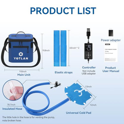 Ice Machine for Knee with Programmable Timer,USB Powered Portable,2026 New Powerful Pump, for Knee Replacement,Pain Relief,Pad for Shoulder,Hip,and Ankle