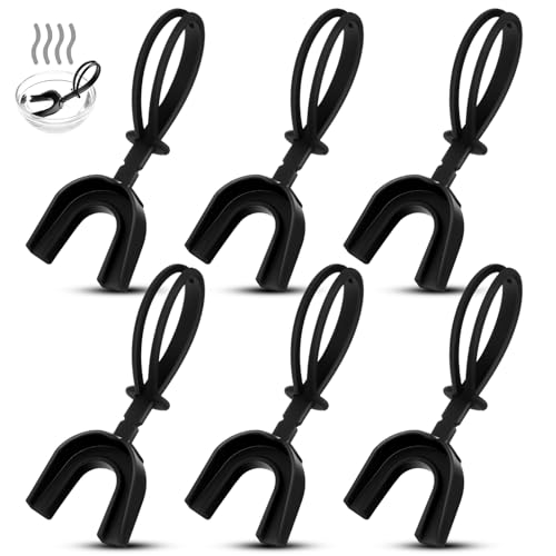 Dunzy 10 Pcs Strapped Mouth Guard Sports Moldable Strap Mouth Guard Football Mouthguard Adult Youth Mouthpiece Protector for Basketball Hockey Wrestling - color: Black