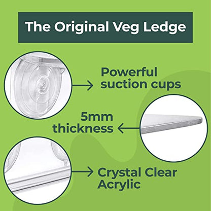 Window Garden Veg Ledge Suction Cup Window Shelf – Create an Indoor Garden, Hold Your Planter Pots, Seed Starter, Figurines on Your Window. Grow Herbs, Microgreens, Succulents, Sleek (3 Pack) - size: 3 Medium (Original)