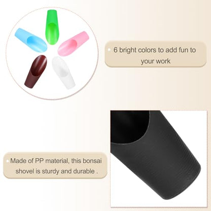 HARFINGTON Bonsai Soil Scoop 6.3" x 1.8" Plastic Colorful Mini Garden Shovel Cultivation Digging Transplanting Tools for Plant Flower Succulent Coffee Beans, Black - color: Black