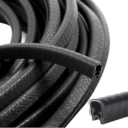 U Shape Rubber Seal Edge Strip Trim Guard for Panels, Car Doors, Steel Plates, Hatches, Table Corners, Fits Edge 1/32 to 1/4 Inch, 10Ft Length