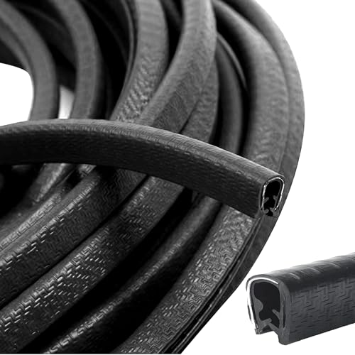 U Shape Rubber Seal Edge Strip Trim Guard for Panels, Car Doors, Steel Plates, Hatches, Table Corners, Fits Edge 1/32 to 1/4 Inch, 10Ft Length