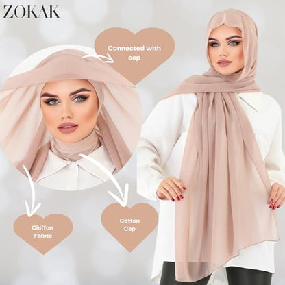 Instant Chiffon Hijab, Ready to wear hijab, modal wrap, Abaya, modern Instant Scarf, Soft breathable scarf - color: S4 Light Lilac