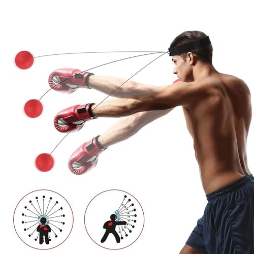 Boxing Training Reflex Ball | Punching Speed Reaction,Boxing Training Reflex Ball and Headband | for Bedroom Travel Dorm Gym Men Women Beginners Teens Professionals - color: four goals 1