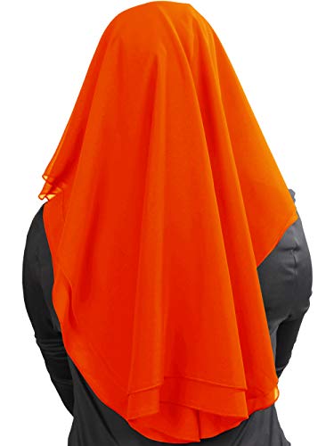 MyBatua 3 Layers Saudi Niqab In Breathable Georgette, Wholesale Price, 1pc Face Veil NQ-003 - color: Orange