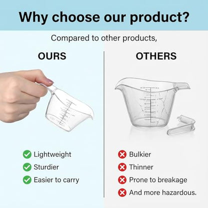 2 Pack Small Measuring Cup 2 oz/60ml Mini Measuring Cup Clear 2oz Measurings Cups for Kitchen Laundry DIY Beauty Mixing with tsp/Tbsp/oz/ml Markings