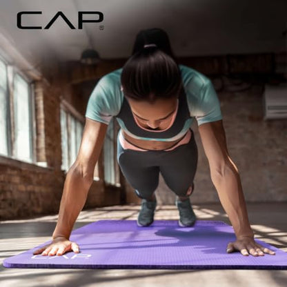 CAP Barbell 1/2-Inch High Density Exercise Yoga Mat with Strap | Multiple Options - color: Purple, style: Yoga Mat