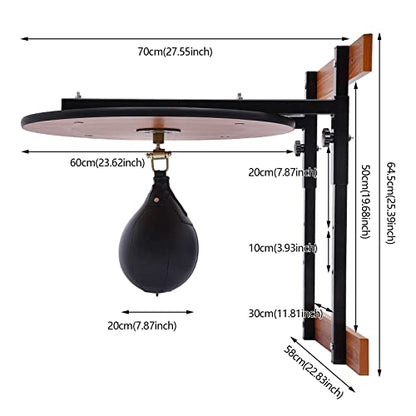 Wall Mounted Speed Bags for Boxing, 360 Degrees Adjustable Black Speed Bag Platform Galvanized Iron Frame Speed Bag Stand Mount Speed Bag Platform Kit Swivel Punching Fitness Training