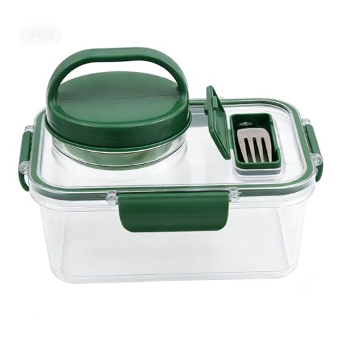 Salad Lunch Container Leakproof Salad Container to Go with 4 Dressing Cups & Folding Fork Portable for Fresh Meal Prep