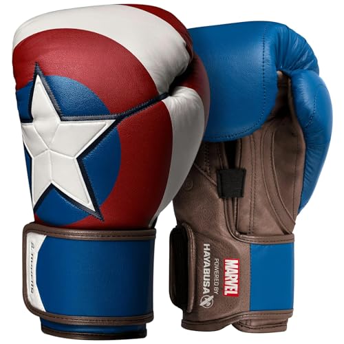 Hayabusa Marvel Hero Elite Boxing Gloves for Men and Women - color: Captain America, size: 12oz