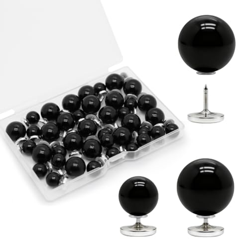 40 Sets Artificial Pearl Buttons 10mm/14mm No Sew Pearl Brooch Pins - color: Black