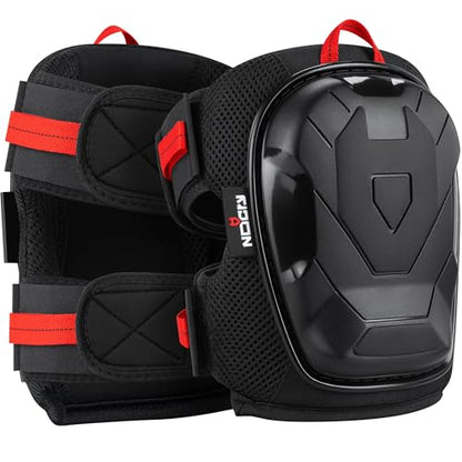 NoCry Professional Work Knee Pads for Men and Women with Non-slip Heavy Duty Cap and Ankle Support — Soft Foam Cushion and Gel Knee Pads for Men Construction — Easy to Fasten Kneepads with Hang Loop