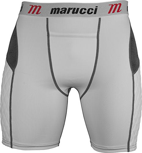 Marucci Men's Marucci Adult Elite Padded Slider Shorts - color: White, size: Large