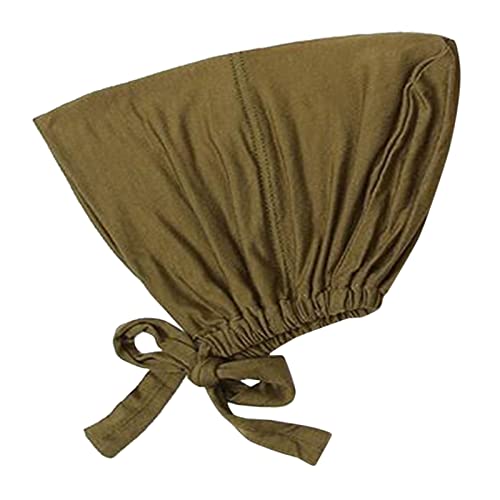 Chiffon Hijab with Undercap Fashion Solid Color Chiffon Head Wraps Under Scarf Caps Muslim Fashion Bandage - color: Ag