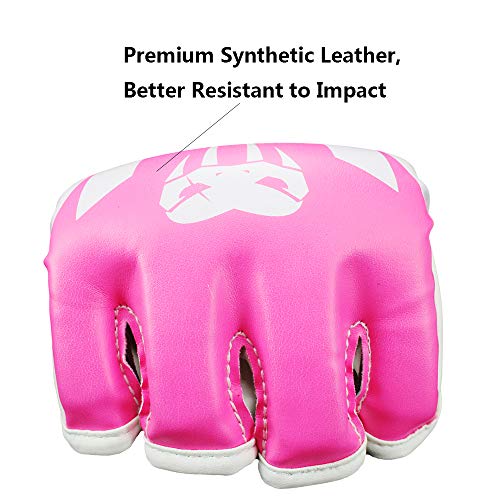 SOTF Punching Gloves for Adults MMA Training Gloves Men Fight Boxing Gloves Open Fingers Women - color: pink