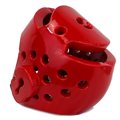 AAMA Taekwondo and Karate Sparring Foam Head Guard - color: RED, size: Small