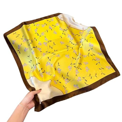Square Silk Scarf Women Shawl Headbands Small Soft Neckkerchief Cat Print Bandana Satin Hijab Scarves - color: 14