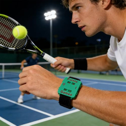 Competitive Match Score Keeper Wristband, Portable Game Stroke Counter for Team Sports, Cricket, Table Tennis, Recreational Use Green