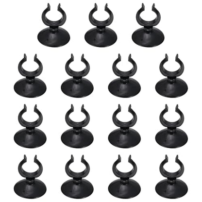 Aquarium Suction Cups, Fish Tank Suction Cups Clips Airline Tube Holders Clamps (Plastic, 15Pcs, Black) for 0.9" Fish Tank Airline Tubing Binding Moss Shrimp Nest, 23x45MM - color: Black, size: 23x45MM