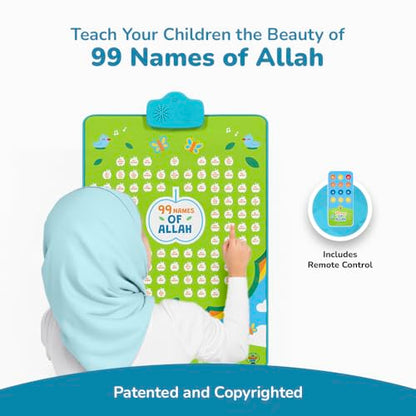 My Salah Mat Interactive Islamic Wall Art - Great Gift for Muslim Kids (99 Names of Allah) - style: 99 Names of Allah