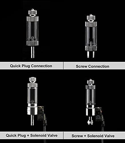 CO2 Bubble Counter with Solenoid Valve and Check Valve for CO2 Generator Regulator Planted Aquarium Screw Connection - color: Screw connection with Bubble Counter