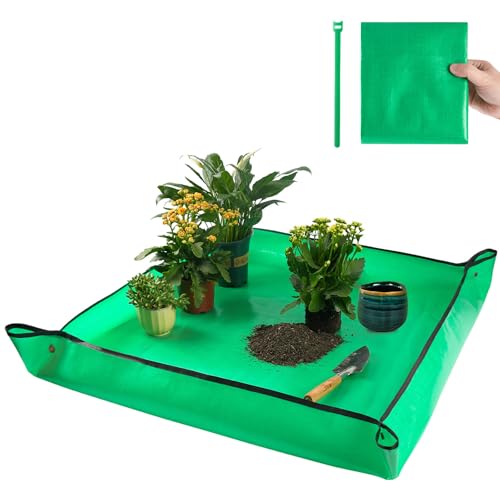 Extra Large Waterproof Potting Mat for Indoor Plant Transplanting and Mess Control, Table Top Potting Tray Repotting Mat Birthday Gifts for Plant Lovers Gardening Gifts for Women - color: Pale Green, size: Extra Large 39.5" X 39.5"