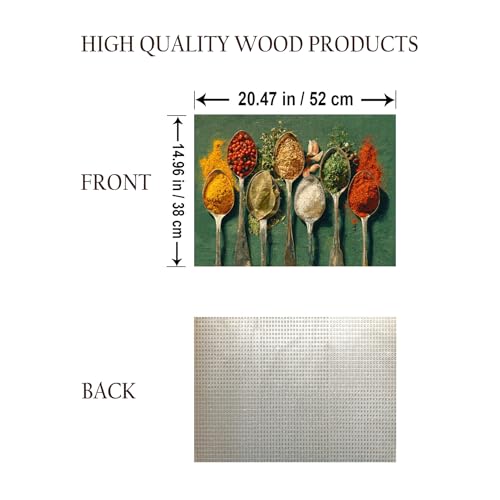 Spices Kitchen Flavour Food Jigsaw Puzzle - 500 Pieces Wooden Puzzle for Adults, Wall Art Gift, Finished Size: 20 x 15 Inch - color: Spices Kitchen Flavour - 500 Pieces